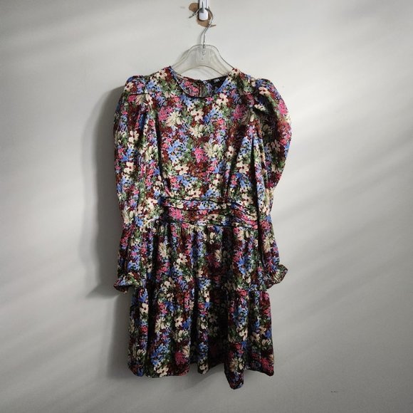 NWOT ZARA | Floral dress pink green sz S - Picture 2 of 5
